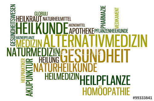 Wortwolke Alternativmedizin und Gesundheit – Symbolbild Naturheilkunde